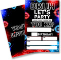 Laser Tag Birthday Invitation Supplies with Envelopes Set of 20 Bruh Neon Glow Laser Party Invite Fill in Blank, Double Sided