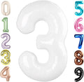 Numbers Balloon 3, 40 Inch Large White Balloon for Three Year Old Birthday Decor, 3 13 30 31 Birthday Party Decorations for Wedding Supplies