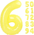Yellow 6 Balloon, Number Balloons 40 Inch, 6th Balloons for Birthday Decorations, Yellow Party Supplies 6 Birthday Balloon, Number 6 Balloon