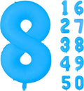 Fluorescent Blue Number Balloon 40 inch Giant Foil Helium Balloons Blue Number 8 Balloon for 8th Birthday Party Decorations