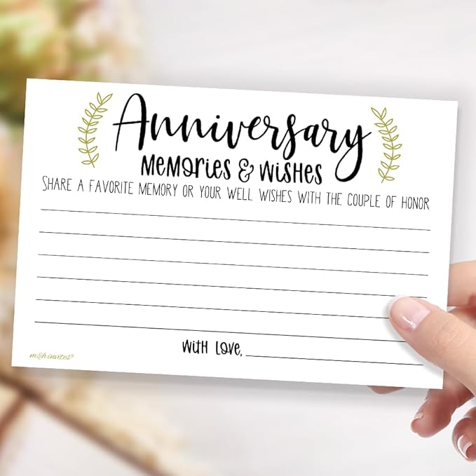 m&h invites Laurel Anniversary Memories and Wishes Cards (50 Count)