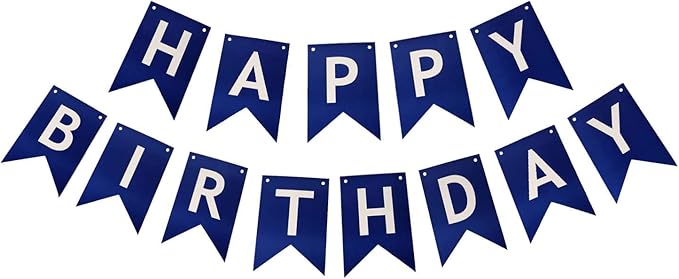 Blue Happy Birthday Banner Birthday Banner Decoration DIY Party Decoration