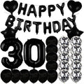 Sweet 30th Birthday Decorations Party Supplies,Black Number 30 Balloons,30th Foil Mylar Balloons Latex Balloon Decoration,Great 30th Birthday for Girls,Women,Men,Photo Props
