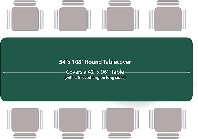 Party Dimensions Green Disposable Plastic Tablecloth for Rectangle Tables (48 Pack) Premium Decorative Table Cloths for Parties, Events & Weddings, Indoors & Outdoors, 54 x 108 inches