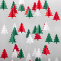 Red White Green Christmas Decorations - 2Pcs 3D Christmas Tree Paper Streamers Party Banner Garland Hanging Decor