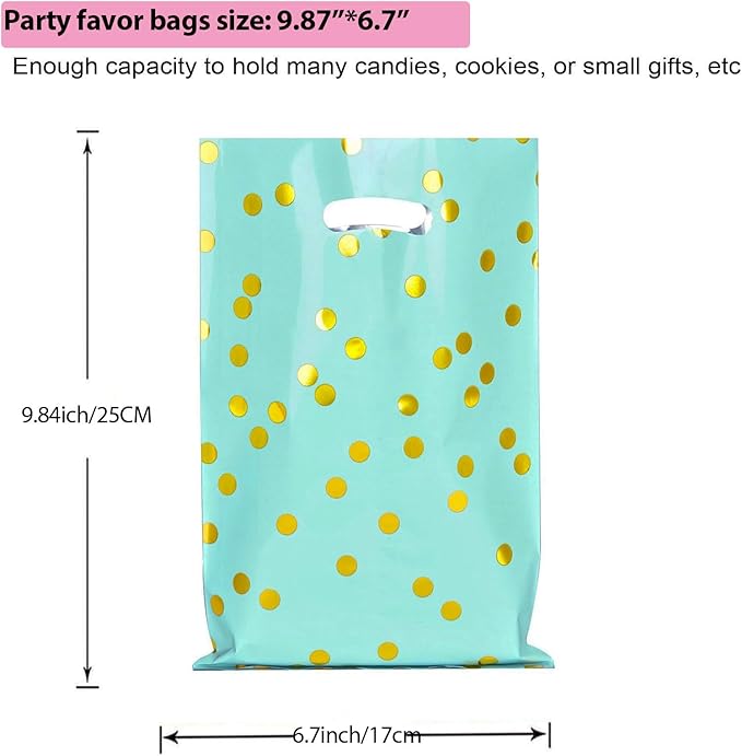 GIFOHAPY Party Favor Bags for Kids, 40PCS Goodie Bags for Birthday Party, 9.8" H*6.7" W Plastic Gift bags with Handle，Treat Bags for Baby Shower, Wedding,Thanksgiving,Classroom