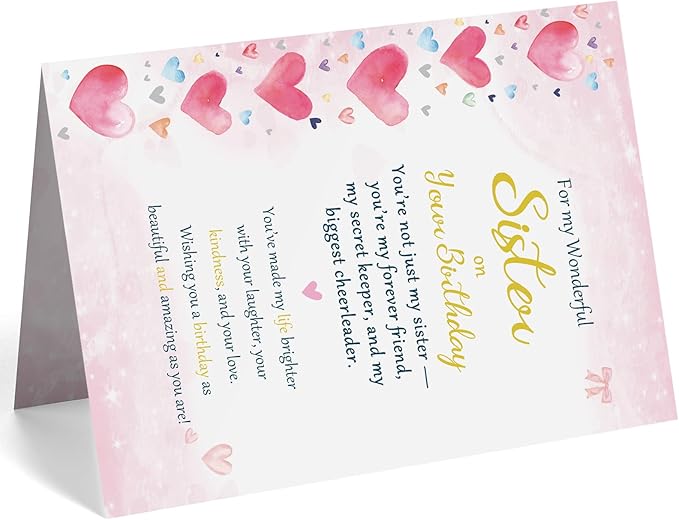 Sister Birthday Card, Funny Birthday Card Gifts for Sister, Happy Birthday to A Cute Women Girl