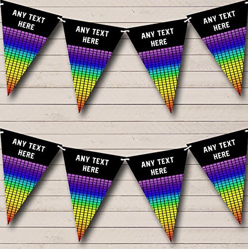 Disco Lights Ball Personalized Birthday Party Bunting - Hanging Party Decoration - Birthday Party Banner Garland | Decorative Party Supplies