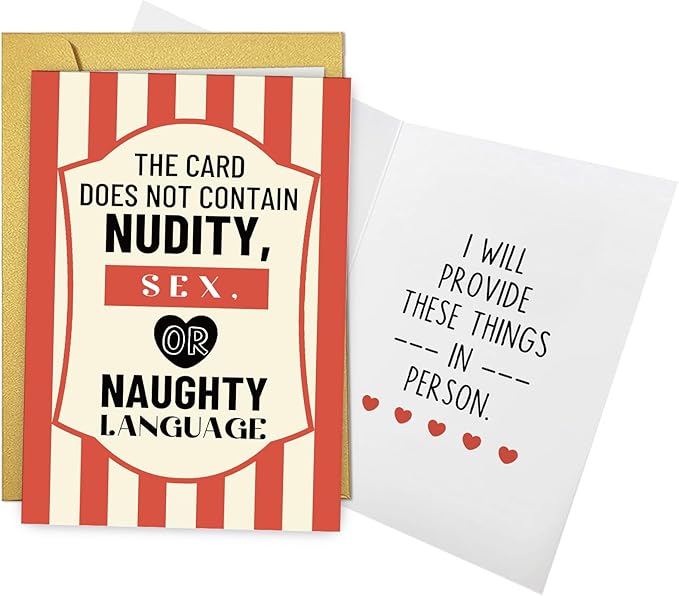 Qiliji Naughty Birthday Card for Boyfriend Girlfriend, Funny Anniversary Card for Husband Wife, Valentines Day Cards Gifts for Men Women, Adult Humor Love Cards Gifts