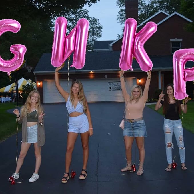 TONIFUL 40 Inch Large Rose Red Letter G Balloons Giant Hot Pink Alphabet Letter Balloons,Foil Mylar Big Balloons for Birthday Party Anniversary Supplies Decorations