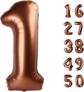 40 Inch Dark Brown Balloon Number 1 First Birthday Jumbo Mylar Foil Helium Chocolate Balloon for 10 21 31 Birthday Digital for Birthday Party Wedding Anniversary Party Decorations
