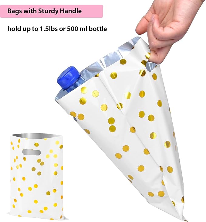 GIFOHAPY Party Favor Bags for Kids, 40PCS Goodie Bags for Birthday Party, 9.8" H*6.7" W Plastic Gift bags with Handle，Treat Bags for Baby Shower, Wedding,Thanksgiving,Classroom