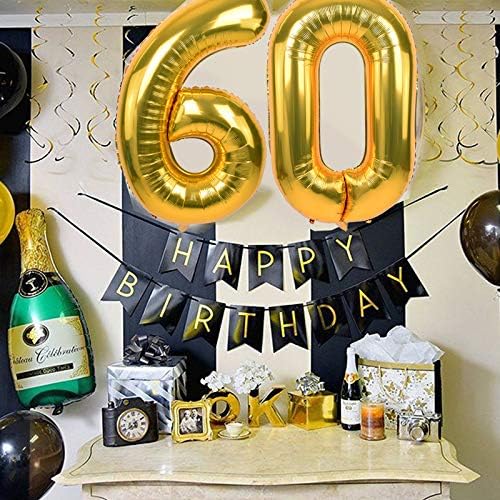 TONIFUL 40 Inch Gold Large Numbers Balloon Birthday Party Decorations, Foil Mylar Big Number Balloon Digital 40 for 2026 Graduation New Year Eve 40th Birthday, 40th Anniversary Ceremony Photo Shoot