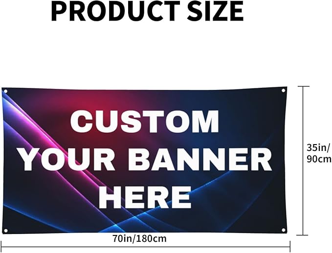 Custom Banner Personalized Banner Design Your Own Photo/Text/Image/Logo Customizable Banner Design Party/Birthday Banners Indoor/Outdoor 35x70IN
