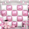 Pink and White Square Balloon, 20 PCS Double Sided Foil Balloons Wall Flat Square Balloon Backdrop for Girls Coquette Birthday Decoration Bridal Baby Shower Party Decoration