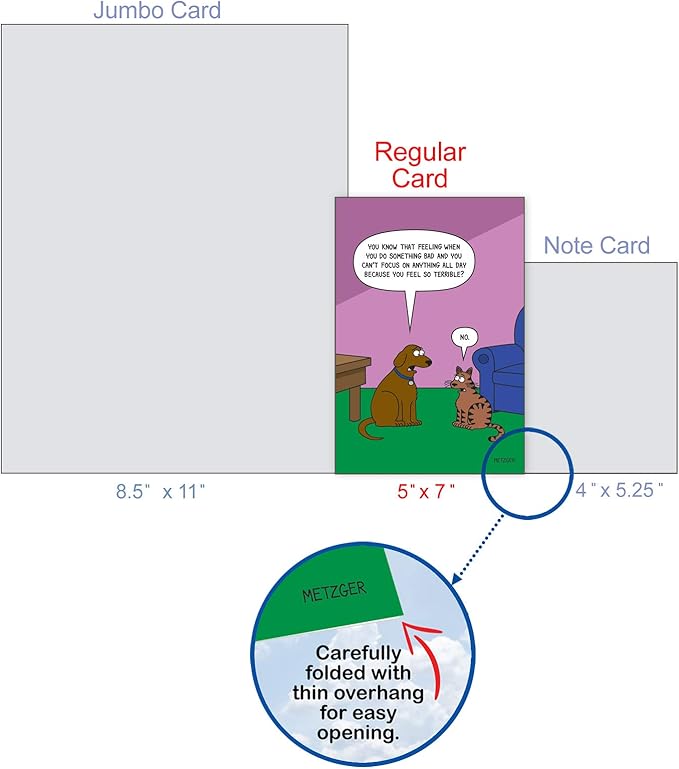 NobleWorks - 1 Funny Animal Card for Birthdays - Pet Cat and Dog Humor, Birthday Notecard with Envelope - Dog Guilt C6390BDG