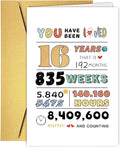 Sweet 16th Birthday Card for Girl Boy, Cute 16 Years Old Birthday Card for Son Daughter Friend, Ideal Birthday Card Gift for Sixteen, Happy 16th Birthday Card