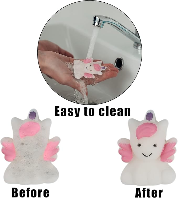 24 Pcs Squishy Toys, Unicorn Kawaii Mochi Squishies, Unicorn Party Favors Stress Relief Toys, Goodie Bags Christmas Birthday Gifts Classroom Prizes for Kids (Unicorn)