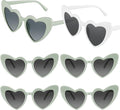 6 Pack Bachelorette Sunglasses Heart Shaped Sunglasses Vintage Heart Glasses for Women Wedding Party Decor