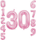 40 Inch Large Pink Number Celebration and Decoration Balloon for Birthday Parties, Graduations, Anniversaries, Weddings, Photo Shoots, Special Events - Helium Foil Mylar (Pink Number 30)
