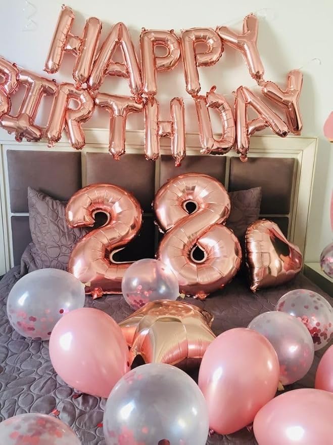 7 Birthday Balloon Rose Gold Number, 17th Birthday Decorations For boys And Girls, 40 Inch Big Balloons for 7, 17, 27, 70 Birthday, Wedding Anniversary, Christmas, New Year, Halloween Party Decor