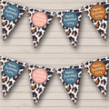 Animal Print Pastel Leopard Pattern Personalized Birthday Party Bunting - Hanging Party Decoration - Birthday Party Banner Garland | Decorative Party Supplies