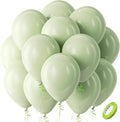 Bezente Sage Green Balloons Latex Party Balloons - 100 Pack 12 inch Round Helium Dusty Boho Green Balloons for Wedding Birthday Dinosaur Jungle Golf Football Theme Party Decorations