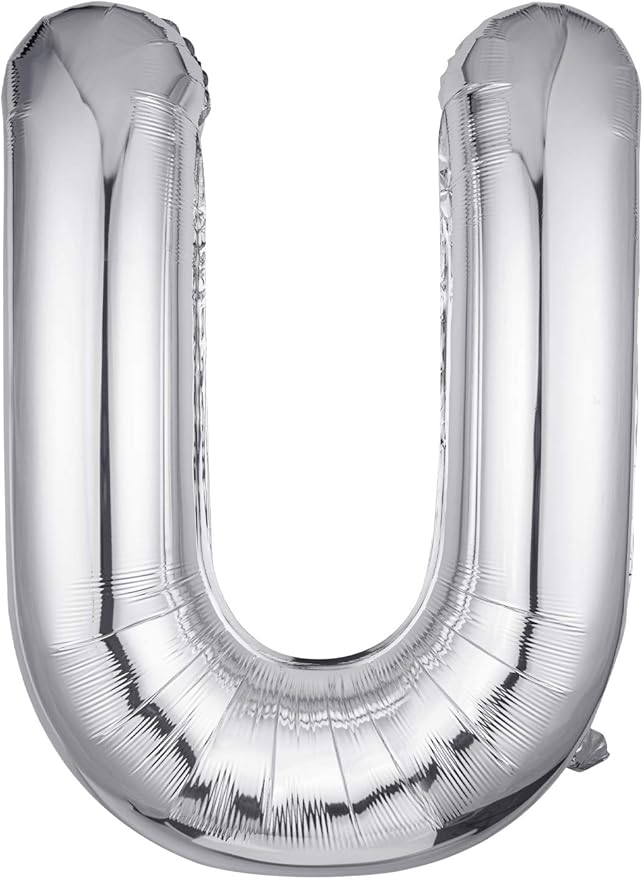 Letter Balloons 40 Inch, Single Silver Letter U Balloons Aluminum Hanging Foil Film Balloon for Baby Shower, Wedding Anniversary, Graduation, Birthday Party Decoration