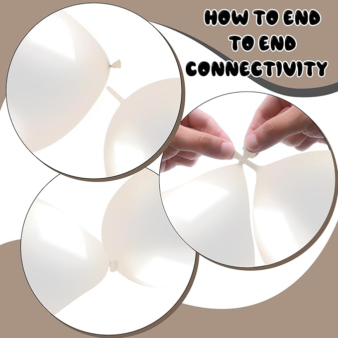 Link Balloons 6 Inch - 100 Pcs Quick Link Balloon Latex Linking Balloons Connected Linkable Balloon Birthday Wedding Party Decorations(Clear)