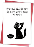 Cheeky Birthday Card from Cat, Funny Anniversary Card for Cat Lover, Humorous Special Day Gift for Woman Man
