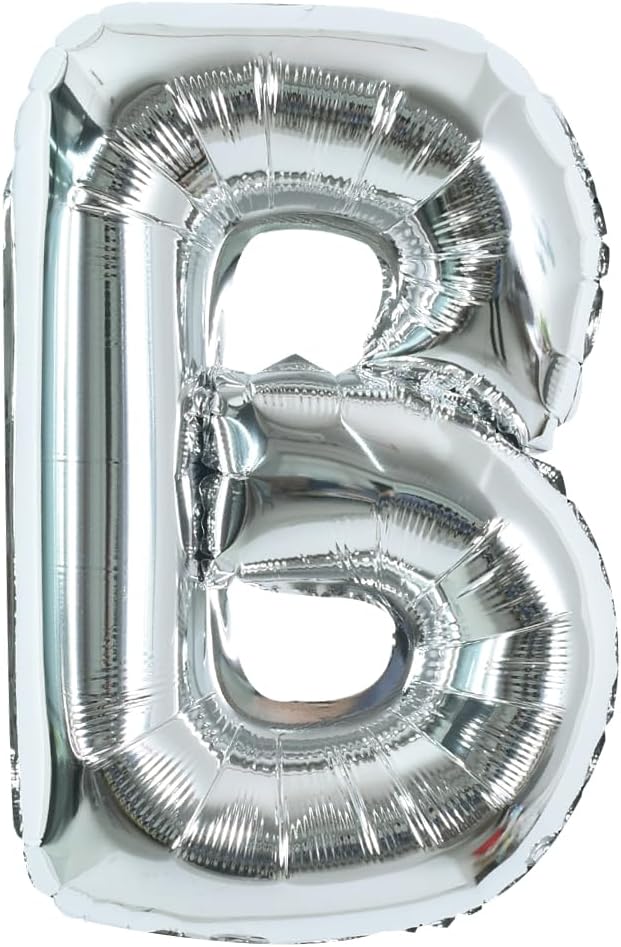 TONIFUL 40 Inch Silver Letter B Balloons - Big Foil Mylar Helium Balloons for 2026 New Year Eve Graduation Wedding Baby Shower Birthday Party & Anniversary Decorations