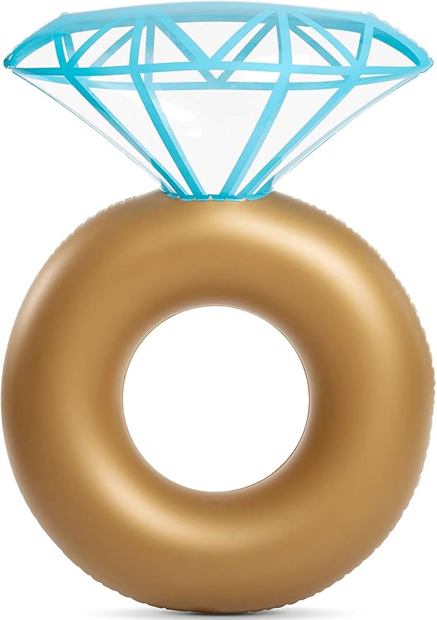 Jasonwell Inflatable Diamond Ring Pool Float - Engagement Ring Bachelorette Party Float Stagette Decorations Swimming Tube Floaty Outdoor Water Lounge Floats for Adults