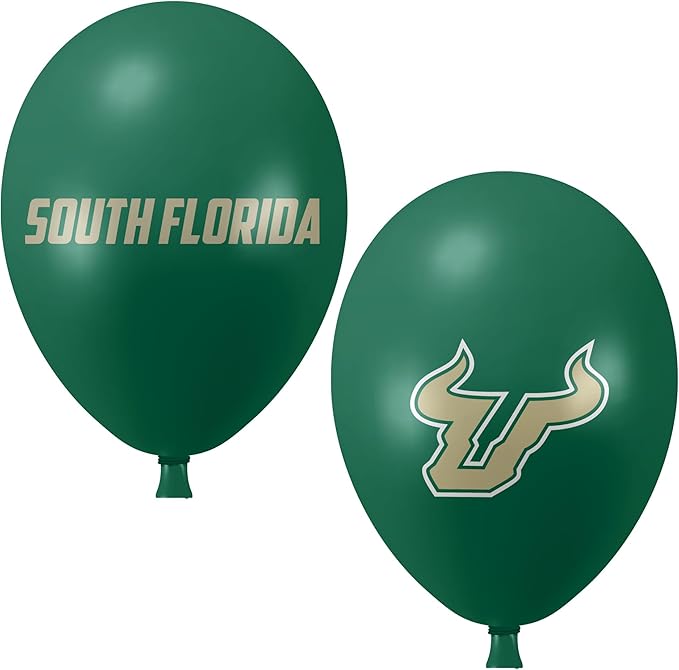 South Florida Bulls Balloons 10 Pack 11" Official Licensed Logos, Helium Quality Latex Balloons, Perfect for College Football Team Celebration, Decorated Front and Back by Westrick