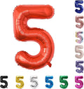 YPSelected 32 Inch Large Foil Helium Number Balloon Birthday Wedding Party 0-9 (Red, 5)