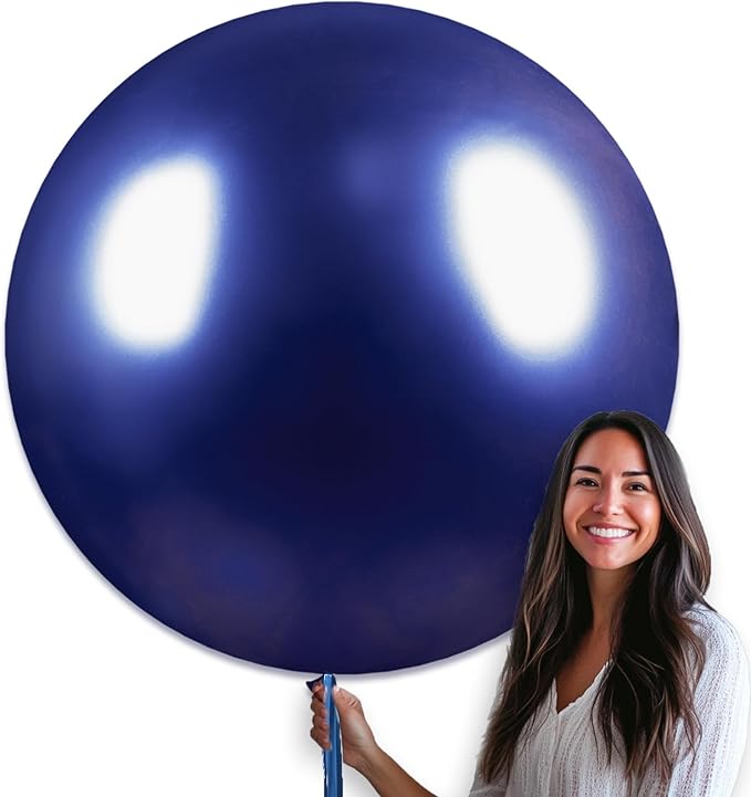 PartyWoo Navy Blue Balloons 4pcs 36 Inch Matte Helium Dark Blue Latex Balloons for Graduation Anniversary Wedding Sports Theme Boy Baby Shower Men Birthday Bachelorette Party Decorations Blue-Y72