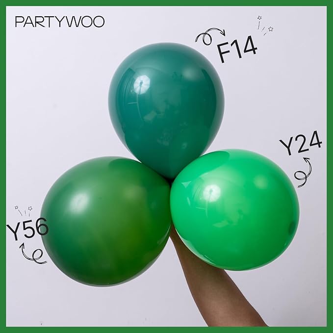 PartyWoo Dark Green Balloons 50pcs 12 Inch Emerald Hunter Forest Green Balloons for Wedding Boy Baby Shower Birthday Christmas Graduation Dinosaur Jungle Golf Theme Party Decorations Green-Y56