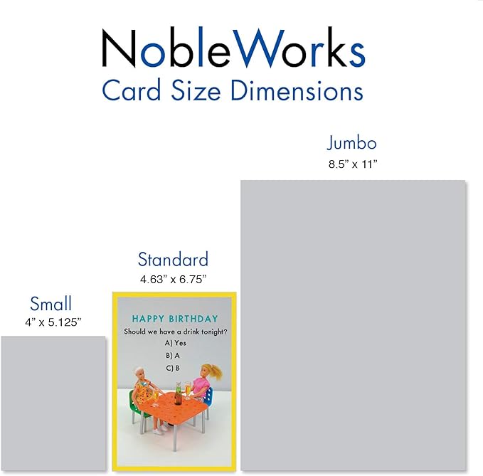 NobleWorks - Funny Happy Birthday Card with Envelope - Congrats Greeting Card for Women, Wife, Birthday Fun - Multiple Choice Drink C3342BDG