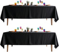 WIGENIUS 2 Pack Black Table Cloth Rectangle Tablecloths 70X120 Inch,Polyester Table Cloth for 8 Foot Rectangle Tables,Wrinkle Resistant Washable Fabric Table Covers for Party,Wedding Banquet