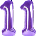 40 Inch Purple Number 11 Digital Balloon,Jumbo Mylar Foil Helium Balloon for 11 Balloons for Birthday Party,Wedding Anniversary Party Decorations