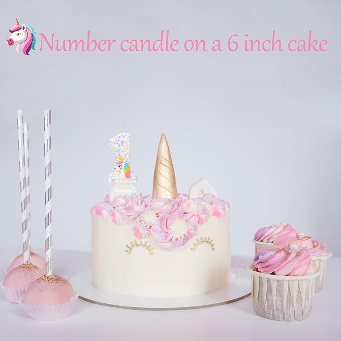 Birthday Candles - Number 1 Candle, 1st Birthday Candle for Cake, Cartoon Themed Party Supplies, Birthday Decorations for Cake Topper