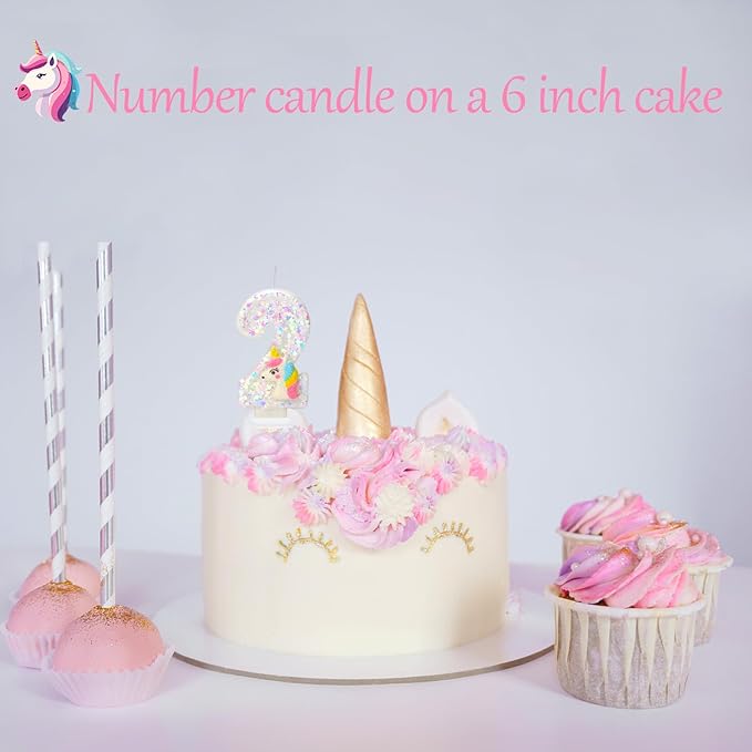 Birthday Candles - Number 2 Candle, Birthday Candles for Cake, Cartoon Birthday Party Supplies, Birthday Decorations for Cake Topper