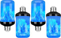 Y- STOP LED Flame Light Bulb, Upgraded 4 Modes Fire Light Bulbs with Upside Down Effect, E26 Base Flickering Light Bulbs for Halloween Decorations, Christmas, Outdoor, Indoor, Home Decor (Blue-4 Pack)