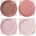 168 Pcs Dusty Pink Paper Plates and Napkins 24 Guests Gradient Scalloped Disposable Tableware Party Supplies Set for Wedding Birthday Garden Tea Party