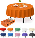 Craft And Party 12-Pack Orange Plastic Tablecloths – 84 Inch Round Disposable Table Covers, Heavy Duty & Waterproof for Parties, Events, Banquets, Orange