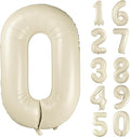 40 inch Beige Number Balloon Giant Foil Helium Balloons Cream White Number 0 Balloon for Birthday Party Anniversary Decorations Supplies