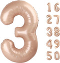 40 Inch Caramel Balloon Number 3 Balloon,Number Balloons Big Giant Jumbo Number 3 Foil Mylar Balloons for 13th Birthday Party Anniversary Events,Wedding Anniversary Party Decorations