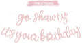 BEISHIDA Go Shawty It's Your Birthday Banner NO DIY Hip Hop Theme Happy Birthday Banner Pre-Strung Rap Theme Happy Birthday Sign for Man Women birthday Party Supply Glitter Light Pink