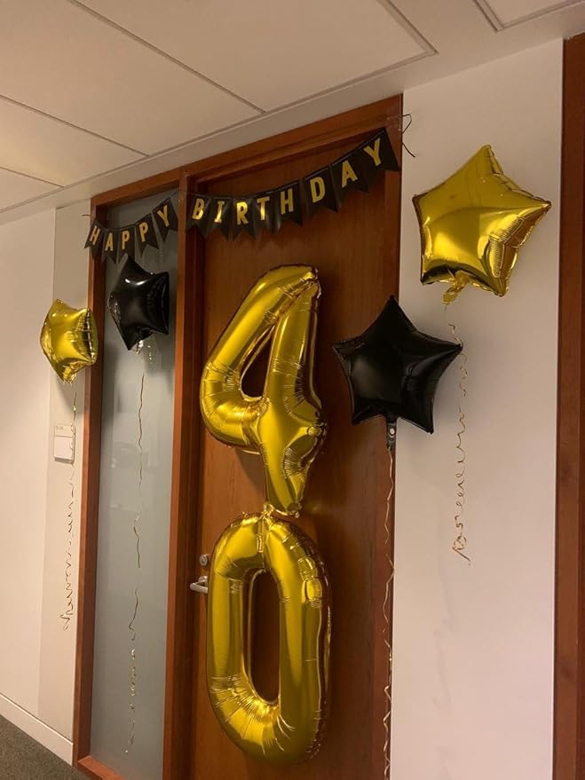 40 Balloon Number, Gold Number 40th Birthday Balloons 40 Inch, 40 Years Old Gold Birthday Decorations for Men Women, 40th Anniversary Decorations