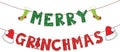Christmas Decorations Party Banners Indoor, Glittery Christmas Decor Banner, Red Green Banner for Home Fireplace Decor