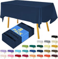8-Count Navy Blue Disposable Plastic Tablecloths Rectangle 54x108 Inch - Extra Long Waterproof Banquet Table Covers for Parties & Catering